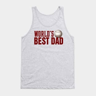 Simple World's Best Dad Typography Baseball Tank Top